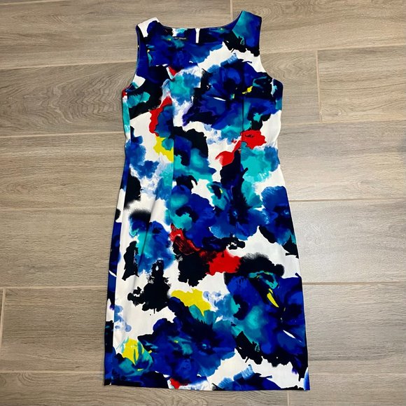 Mario Serrani Italy Watercolor Abstract Sheath Dress - Picture 2 of 6